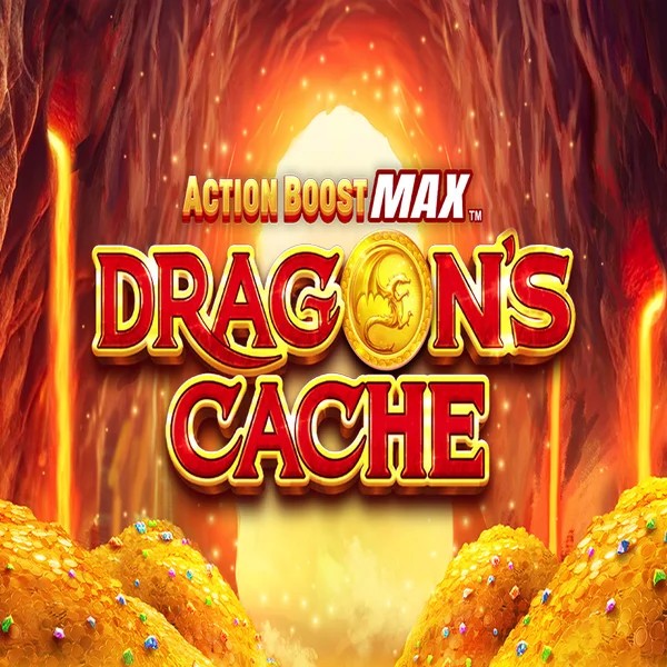 Action Boost Max Dragon's Cache slot logo by SpinPlay Games at Gransino Casino